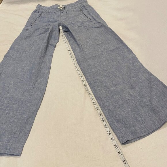Athleta Cabo Linen Wide Leg Chambray Pant Size 0 - Picture 4 of 8